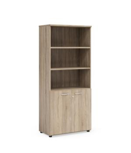 Policová skriňa BASIC, kombinovaná, so zámkom, 80x40x182,1cm, dub Sonoma 