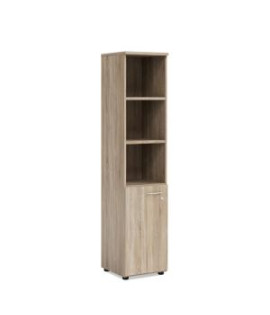 Policová skriňa BASIC, kombinovaná, pravé dvere so zámkom, 40x40x182,1cm, dub Sonoma 