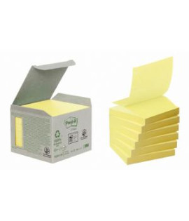 Samolepiace Z-Bločky Post-it recyklované, 76x76 mm, žlté 