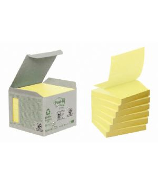 Samolepiace Z-Bločky Post-it recyklované, 76x76 mm, žlté 