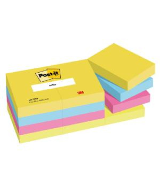 Samolepiaci bloček Post-it ENERGETIC, 38x51mm, 12x100 lístkov 