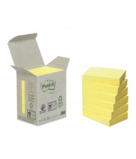 Samolepiaci bloček Post-it recyklované, 38x51 mm, žlté 