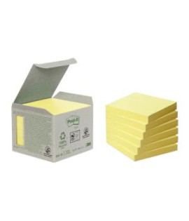 Samolepiaci bloček Post-it recyklované, 76x76 mm, žlté 