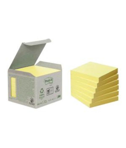 Samolepiaci bloček Post-it recyklované, 76x76 mm, žlté 