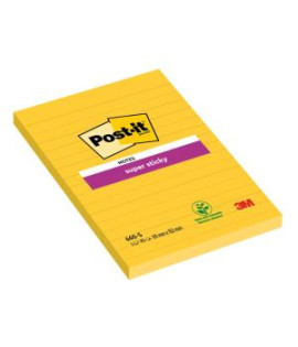 Samolepiaci bloček Post-it Super Sticky, 102x152 mm, žltý, linajky 