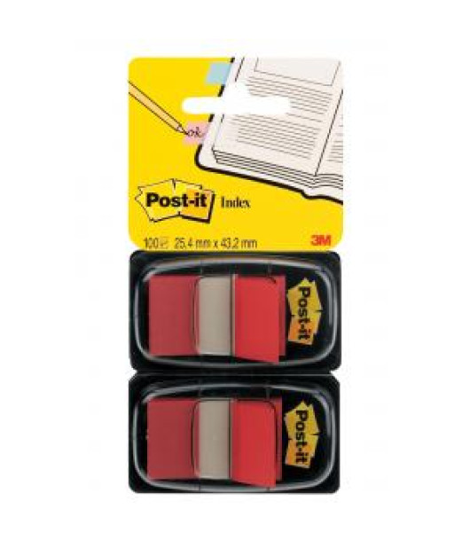 Záložky Post-it Index široké 25,4x43,2 červená 2ks 