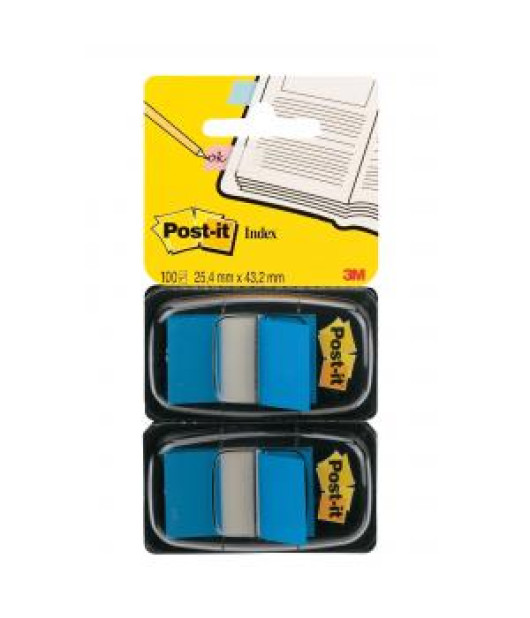 Záložky Post-it Index široké 25,4x43,2 modrá 2ks 