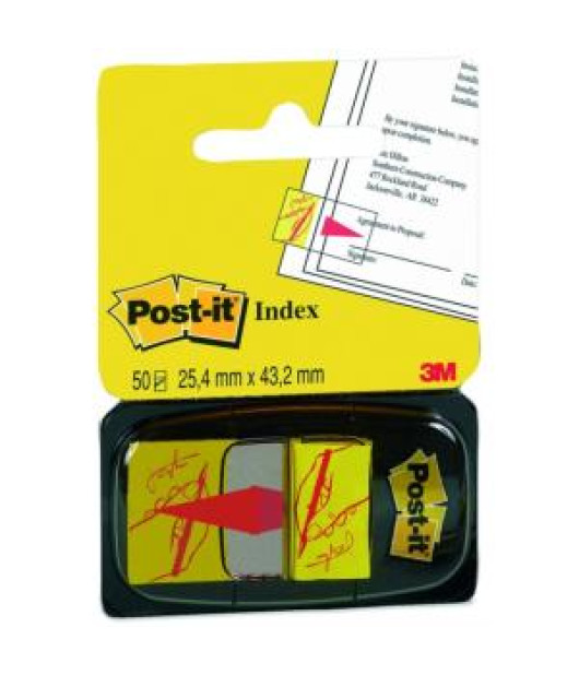 Záložky Post-it Index široké 25,4x43,2 ’podpis’ 