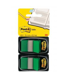 Záložky Post-it Index široké 25,4x43,2 zelená 2ks 