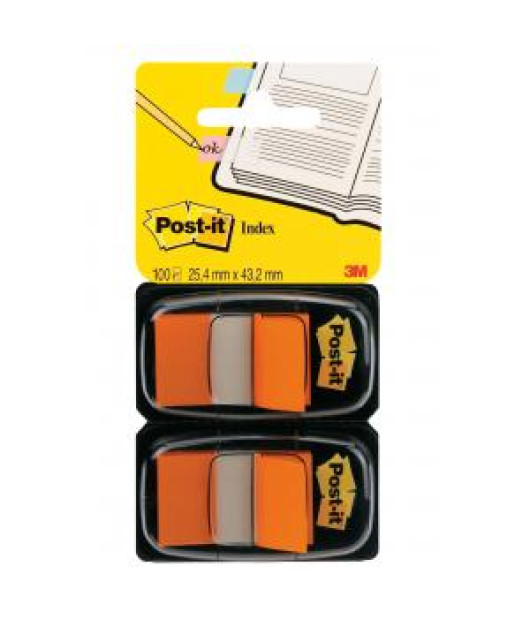 Záložky Post-it Index široké 25,4x43,2 oranžová 2ks 