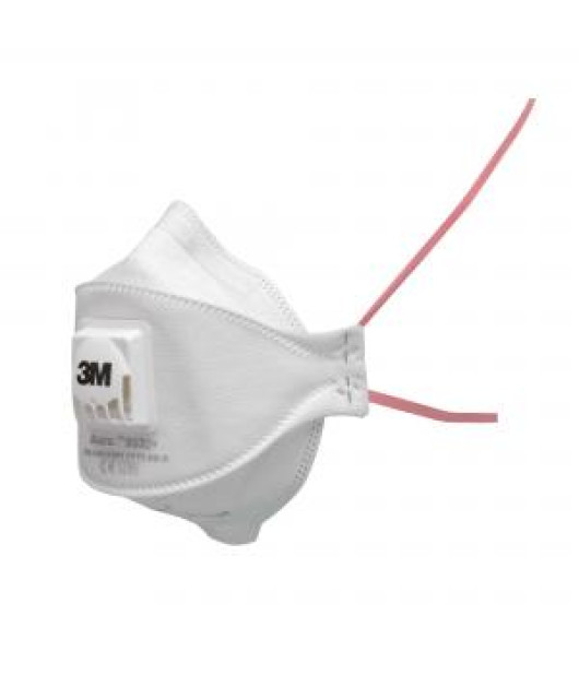 Časticový respirátor FFP3 Aura 9332+ s výdychovým ventilom 3M™ Aura™ Respirátor s filtrom častíc 9332+ poskytuje ochranu pri dýchaní kategórie FFP3, umožňuje zloženie do roviny, skladá sa z 3 panelov, má nízky odpor pri dýchaní