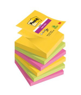 Samolepiace Z-bločky Post-it Super Sticky CARNIVAL, veľkosť 76x76 mm, 6 bločkov po 90 lístkov 