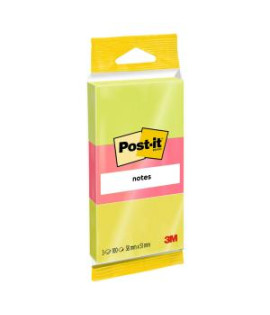 Samolepiaci bloček Post-it bločky, 51 x 38 mm, zelená, ružová, žltá, 3 bločky po 100 lístkov 