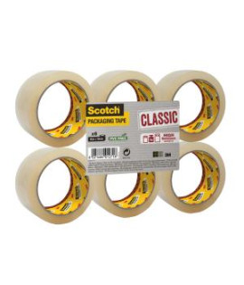 Baliaca lepiaca páska Scotch , neobsahuje PVC, priehľadná, 48 mm x 50 m, 6 roliek 