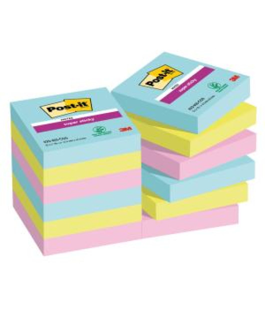 Samolepiaci bloček Post-it Super Sticky COSMIC 47.6x47.6mm, 12 bločkov po 90 lístkov 