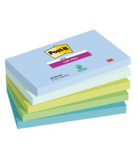 Samolepiaci bloček Post-it Super Sticky OASIS, veľkosť 76x127 mm, 5 bločkov po 90 lístkov 