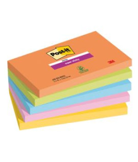 Samolepiaci bloček Post-it Super Sticky BOOST, veľkosť 76x127 mm, 5 bločkov po 90 lístkov 