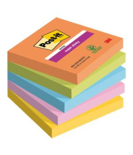 Samolepiaci bloček Post-it Super Sticky BOOST, veľkosť 76x76 mm, 5 bločkov po 90 lístkov 