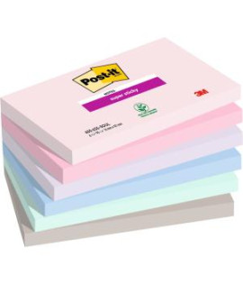 Samolepiaci bloček Post-it Super Sticky SOULFUL, veľkosť 76x127 mm, 6 bločkov po 90 lístkov 