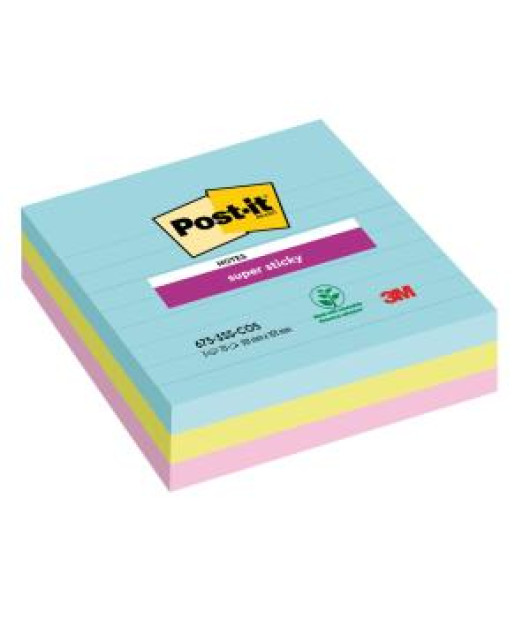 Samolepiaci bloček Post-it Super Sticky COSMIC, veľkosť 101x101 mm, 3 bločky po 70 lístkov 