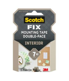 Scotch® Obojstranná montážna páska do interiéru, 19 mm x 1,5 m 