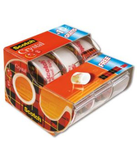 Lepiaca páska kryštálovo číra Scotch, 19 mm × 7,5 m, 2 + 1 rolka, v zásobníku zadarmo 