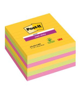 Samolepiaci bloček Post-it Super Sticky CARNIVAL, veľkosť 101x 101 mm, 6 bločkov po 90 lístkov 