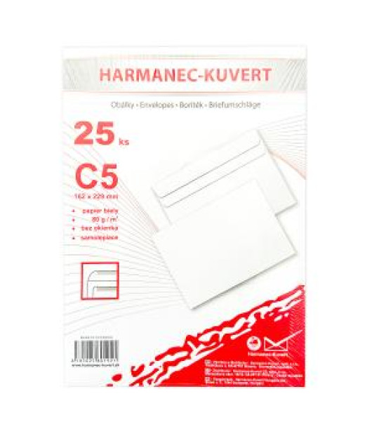 Poštové obálky C5 samolepiace, 25 ks 