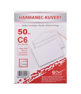 Poštové obálky C6 samolepiace, 50 ks 