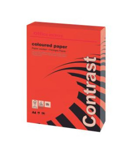 Farebný papier Office Depot A4, intenzívna červená, 80 g/m2 
