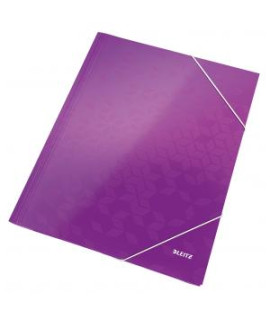 Kartónový obal lesklý s gumičkou Leitz WOW purpurový 