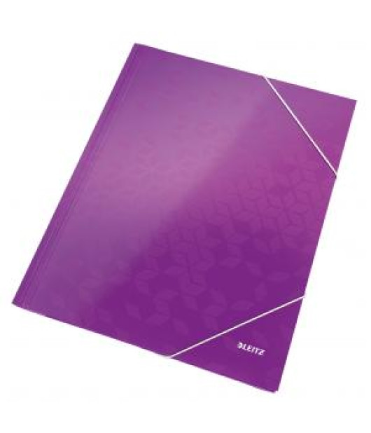 Kartónový obal lesklý s gumičkou Leitz WOW purpurový 