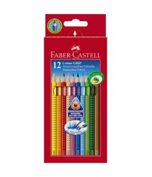 Farbičky akvarelové Faber Castell Color Grip 12 ks farebné 