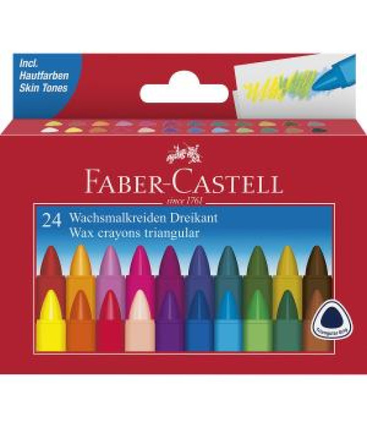 Voskovky triangular FABER-CASTELL, sada 24 ks 