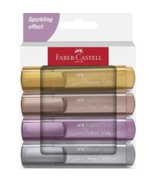 Zvýrazňovač FABER-CASTELL Metallic 1546/4 strieborná, zlatá, rubínová, zlatohnedá 