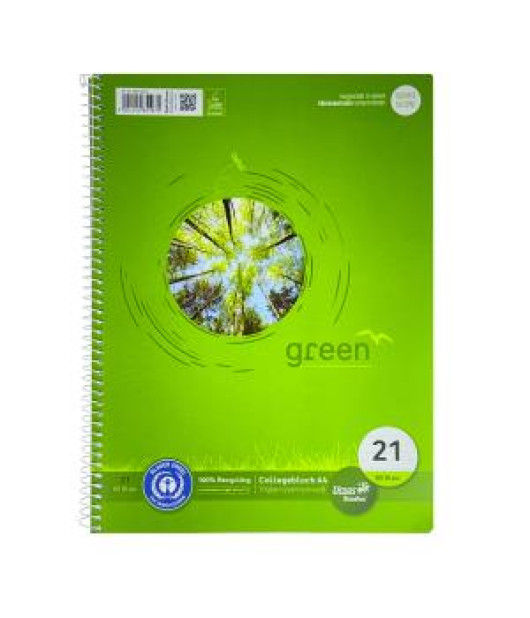 Blok College Format Werk Ursus Green A4 80 listov linajkový 70g recyklovaný 