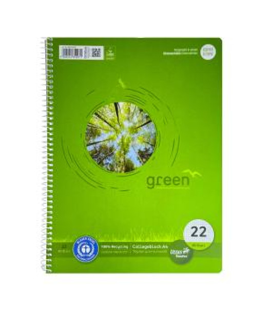Blok College Format Werk Ursus Green A4 80 listov štvorčekový 70g, recyklovaný 
