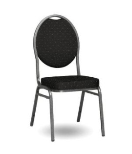Banketová stolička Black Round, antracitový rám, látka čierna 