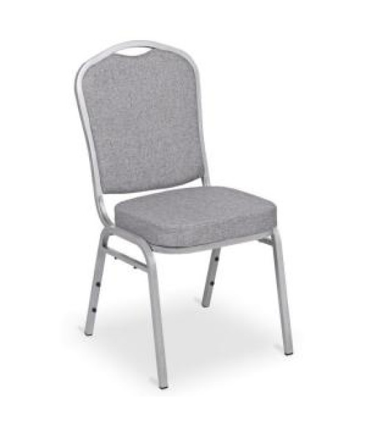 Banketová stolička Silver Smooth, strieborný rám, látka sivá 