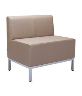 Jednkreslo Steve, celočalúnené, š. 80 cm, zdravot. ekokoža béžová KN0020, sivá konštrukcia 