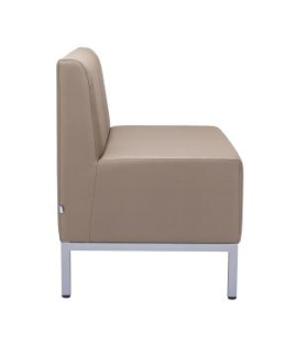 Trojkreslo Steve, celočalúnené, š. 180 cm, zdravot. ekokoža béžová KN0020, sivá konštrukcia 