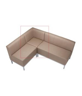 Rohový diel Steve, celočalúnené, š. 80 cm, zdravot. ekokoža béžová KN0020, sivá konštrukcia 