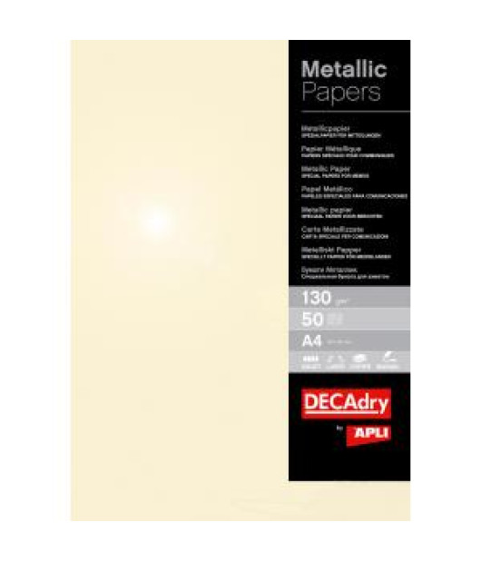 Metalický papier APLI A4 šampanské, 130g, 50 hárkov 