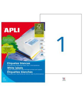 Etikety univerzálne 297x420mm APLI A3 100 hárkov 