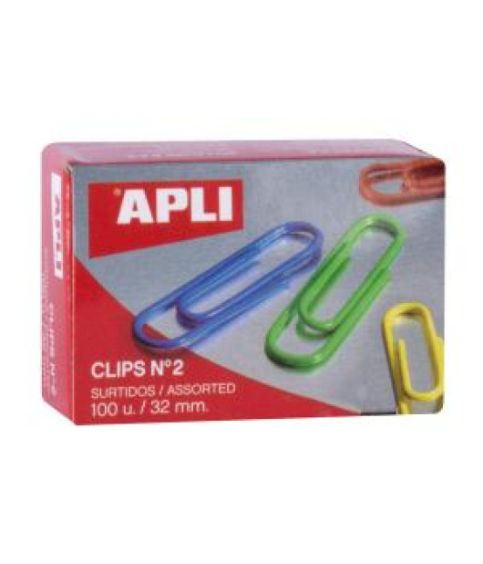 Spisové spony APLI 32mm potiahnuté plastom farebné 32 mm 100ks 