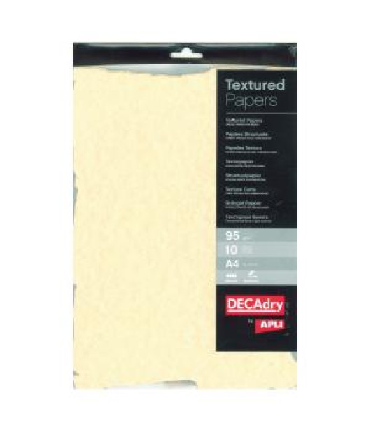 Štrukturovaný papier Pergamen champagne otrhaný okraj, 95 g, 10 hárkov 