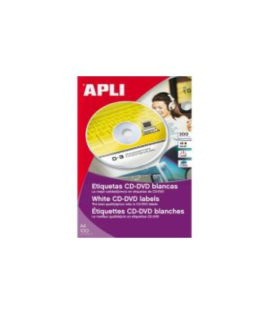 Etikety univerzálne na CD/DVD priemer 114mm Agipa 100 hárkov 
