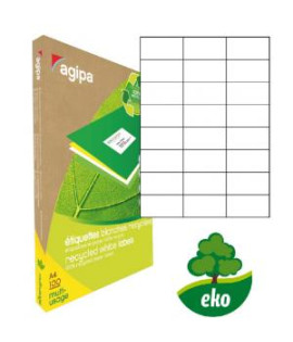 Etikety univerzálne recyklované 70x37mm Agipa A4 100 hárkov 