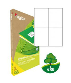 Etikety univerzálne recyklované 105x148,5mm Agipa A4 100 hárkov 