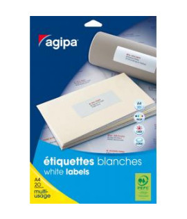 Etikety univerzálne na zakladače 60 x 190 mm Agipa A4 20 hárkov 